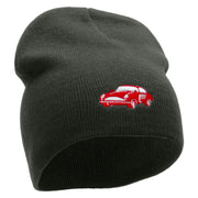 Old School Car Embroidered 8 Inch Short Beanie - Dk-Grey OSFM