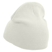 Artistic Letter B Embroidered 8 inch Acrylic Short beanie - White OSFM