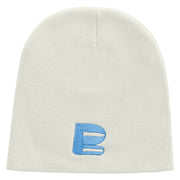 Artistic Letter B Embroidered 8 inch Acrylic Short beanie - White OSFM