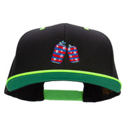 Flag Pattern Soda Embroidered Wool Blend 2 Tone Classic Snapback - Black-Yellow OSFM