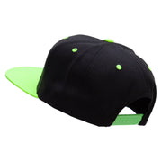 Flag Pattern Soda Embroidered Wool Blend 2 Tone Classic Snapback - Black-Yellow OSFM