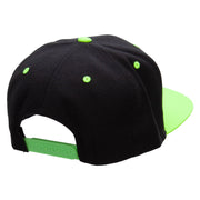 Flag Pattern Soda Embroidered Wool Blend 2 Tone Classic Snapback - Black-Yellow OSFM