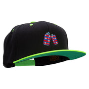 Flag Pattern Soda Embroidered Wool Blend 2 Tone Classic Snapback - Black-Yellow OSFM