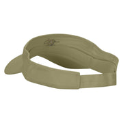 Hand Heart Embroidered Cotton Twill Sun Visor - Khaki OSFM