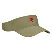 Hand Heart Embroidered Cotton Twill Sun Visor - Khaki OSFM