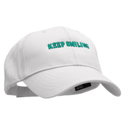 Keep Smiling Embroidered Low Profile Structured  Cap - White OSFM