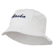 Alaska Embroidered Pigment Dyed Bucket Hat