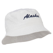 Alaska Embroidered Pigment Dyed Bucket Hat