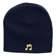 Beamed 16th Note Embroidered Short Beanie