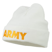 Army Embroidered Long Knitted Beanie