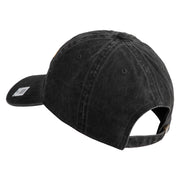 US Marine Corps Retired Design Embroidered Washed Solid Pigment Dyed Cotton Twill Brass Buckle Cap - Black OSFM