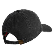 US Marine Corps Retired Design Embroidered Washed Solid Pigment Dyed Cotton Twill Brass Buckle Cap - Black OSFM