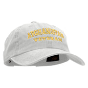 Afghanistan Veteran Embroidered Washed Cotton Brass Buckle Cap