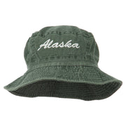 Alaska Embroidered Pigment Dyed Bucket Hat