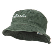 Alaska Embroidered Pigment Dyed Bucket Hat