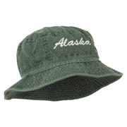 Alaska Embroidered Pigment Dyed Bucket Hat