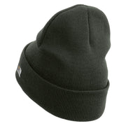 Licensed Wording of US Army Embroidered 12 Inch Long Knitted Beanie - Dk-Grey OSFM