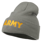 Army Embroidered Long Knitted Beanie