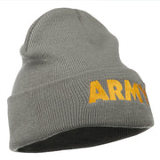 Army Embroidered Long Knitted Beanie