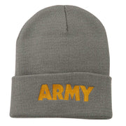 Army Embroidered Long Knitted Beanie