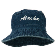 Alaska Embroidered Pigment Dyed Bucket Hat