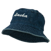 Alaska Embroidered Pigment Dyed Bucket Hat