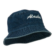 Alaska Embroidered Pigment Dyed Bucket Hat