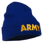 Army Embroidered Long Knitted Beanie