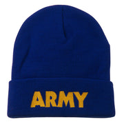 Army Embroidered Long Knitted Beanie