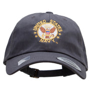 Officially Licensed United States Navy Circle Emblem Unstructured Low Profile 6 panel Cotton Cap - Dk-Grey OSFM