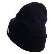 Licensed Wording of US Army Embroidered 12 Inch Long Knitted Beanie - Navy OSFM