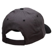 Small Yellow Decorative Butterfly Patched Two Tone Cotton Twill Low Profile Strap Cap - Black-Charcoal OSFM