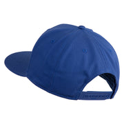 Old English C Faux Leather Patched Cotton Flat Bill Pro Cap - Royal OSFM