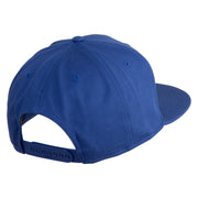 Old English C Faux Leather Patched Cotton Flat Bill Pro Cap - Royal OSFM