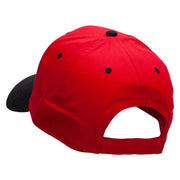 Small Yellow Decorative Butterfly Patched Two Tone Cotton Twill Low Profile Strap Cap - Black-Red OSFM