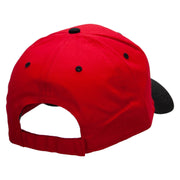 Small Yellow Decorative Butterfly Patched Two Tone Cotton Twill Low Profile Strap Cap - Black-Red OSFM