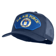 U.S. Air Force Seal Logo Blue Patched Solid Cotton Twill Mesh Prostyle Cap - Navy OSFM