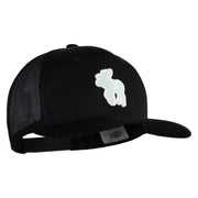 American Moose Patched Premium High Profile Mesh Trucker Cap - Black-Black OSFM