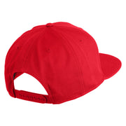 Old English C Faux Leather Patched Cotton Flat Bill Pro Cap - Red OSFM