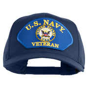 U.S. Navy Veteran Emblem Blue Patched Solid Cotton Twill Mesh Prostyle Cap - Navy OSFM