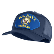 U.S. Navy Veteran Emblem Blue Patched Solid Cotton Twill Mesh Prostyle Cap - Navy OSFM