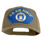 U.S. Air Force Seal Logo Blue Patched Solid Cotton Twill Mesh Prostyle Cap - Khaki OSFM