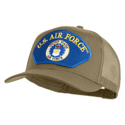 U.S. Air Force Seal Logo Blue Patched Solid Cotton Twill Mesh Prostyle Cap - Khaki OSFM