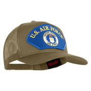 U.S. Air Force Seal Logo Blue Patched Solid Cotton Twill Mesh Prostyle Cap - Khaki OSFM