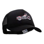 Motorcycle Biker Patched Summer Foam Mesh Trucker Cap