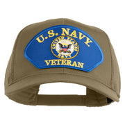 U.S. Navy Veteran Emblem Blue Patched Solid Cotton Twill Mesh Prostyle Cap - Khaki OSFM
