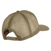 U.S. Navy Veteran Emblem Blue Patched Solid Cotton Twill Mesh Prostyle Cap - Khaki OSFM