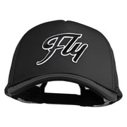 Fly Black Patched Summer Foam Mesh Trucker Cap - Black OSFM