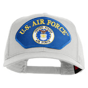 U.S. Air Force Seal Logo Blue Patched Solid Cotton Twill Mesh Prostyle Cap - White OSFM