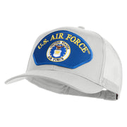 U.S. Air Force Seal Logo Blue Patched Solid Cotton Twill Mesh Prostyle Cap - White OSFM
